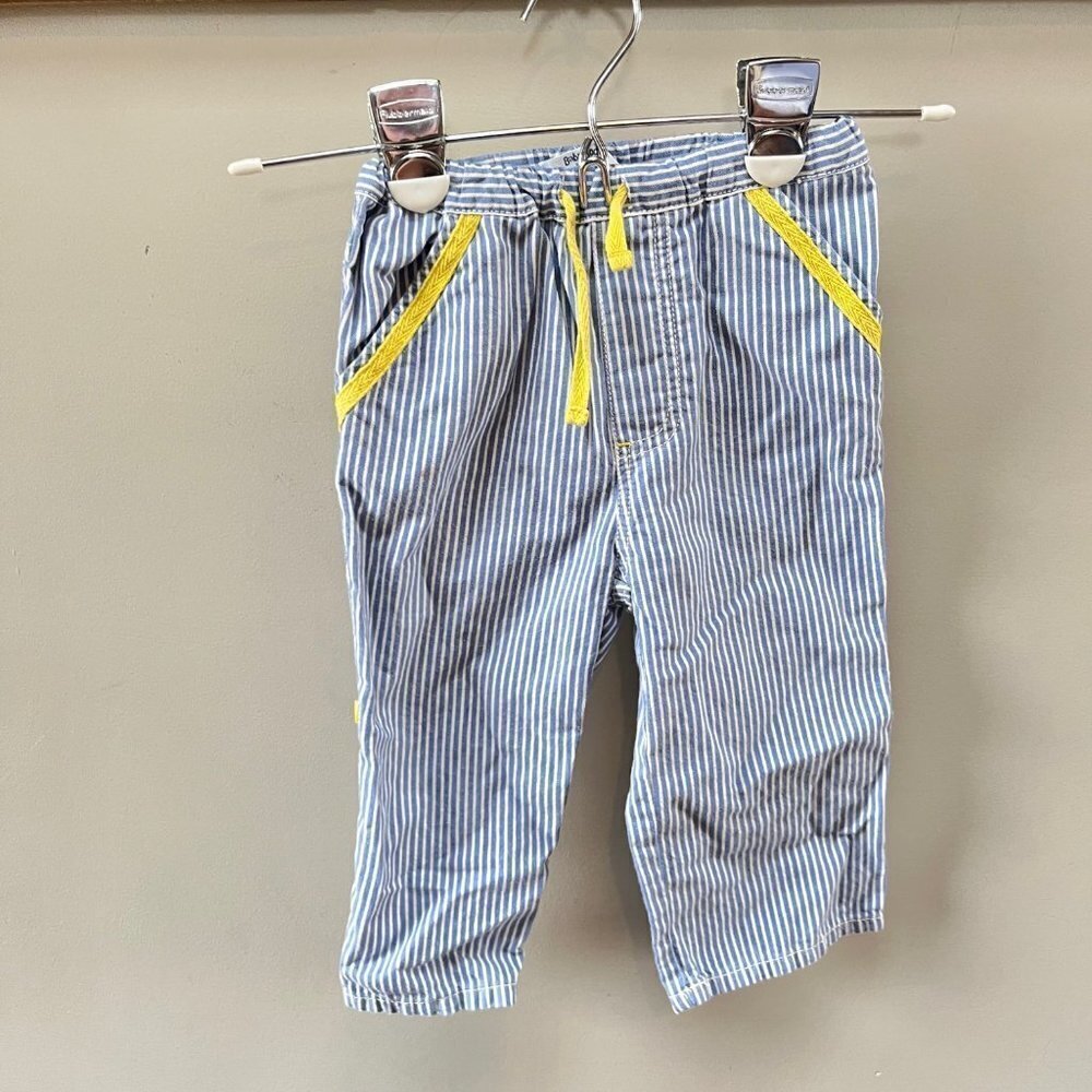 Baby Boden Blue and White Striped Pants-‎ Size 18-24m